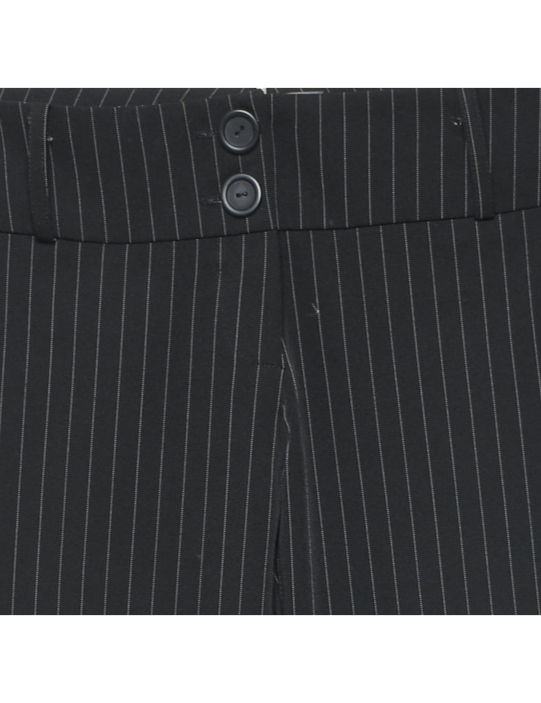 Black Classic Pinstriped Y2K Trousers - W32 L32
