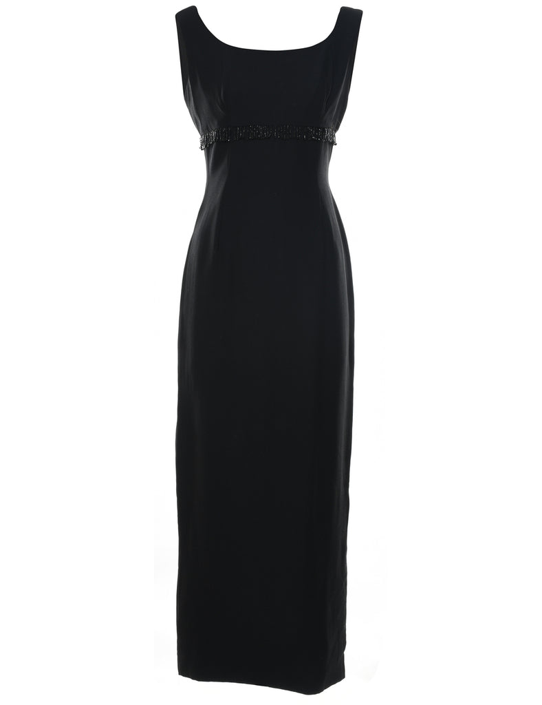 Black Classic Sleevelesss Evening Dress - L