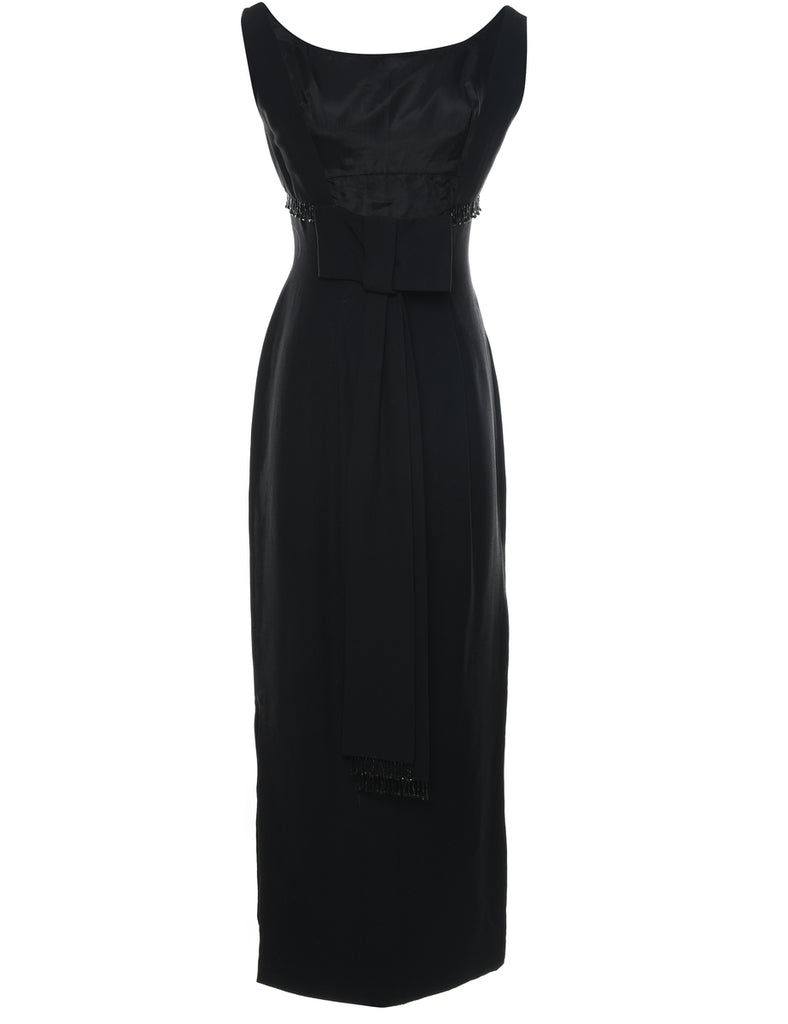 Black Classic Sleevelesss Evening Dress - L