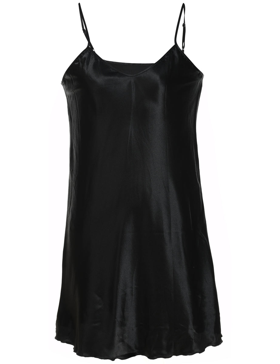 Plain black slip dress deals