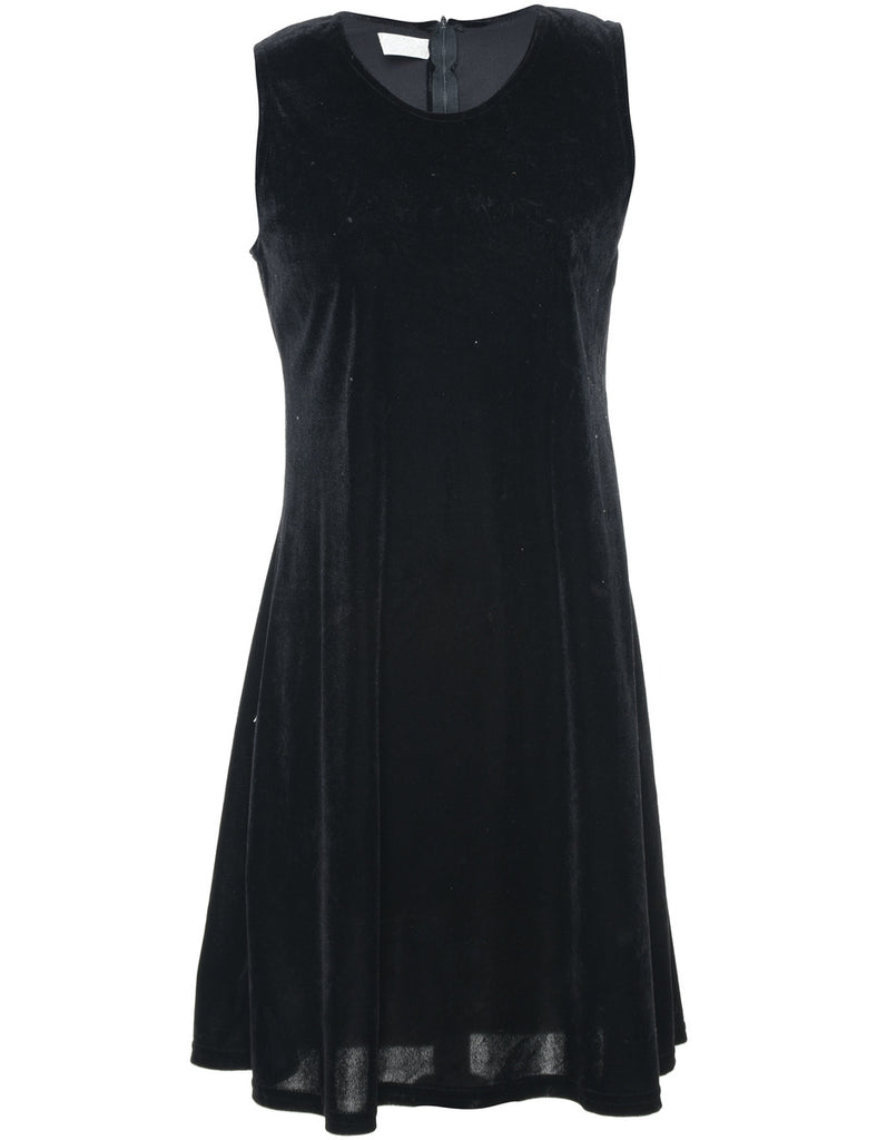 Black Classic Velvet Evening Dress - M
