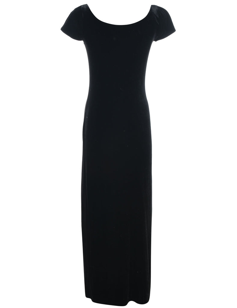 Black Classic Velvet Evening Dress - XS