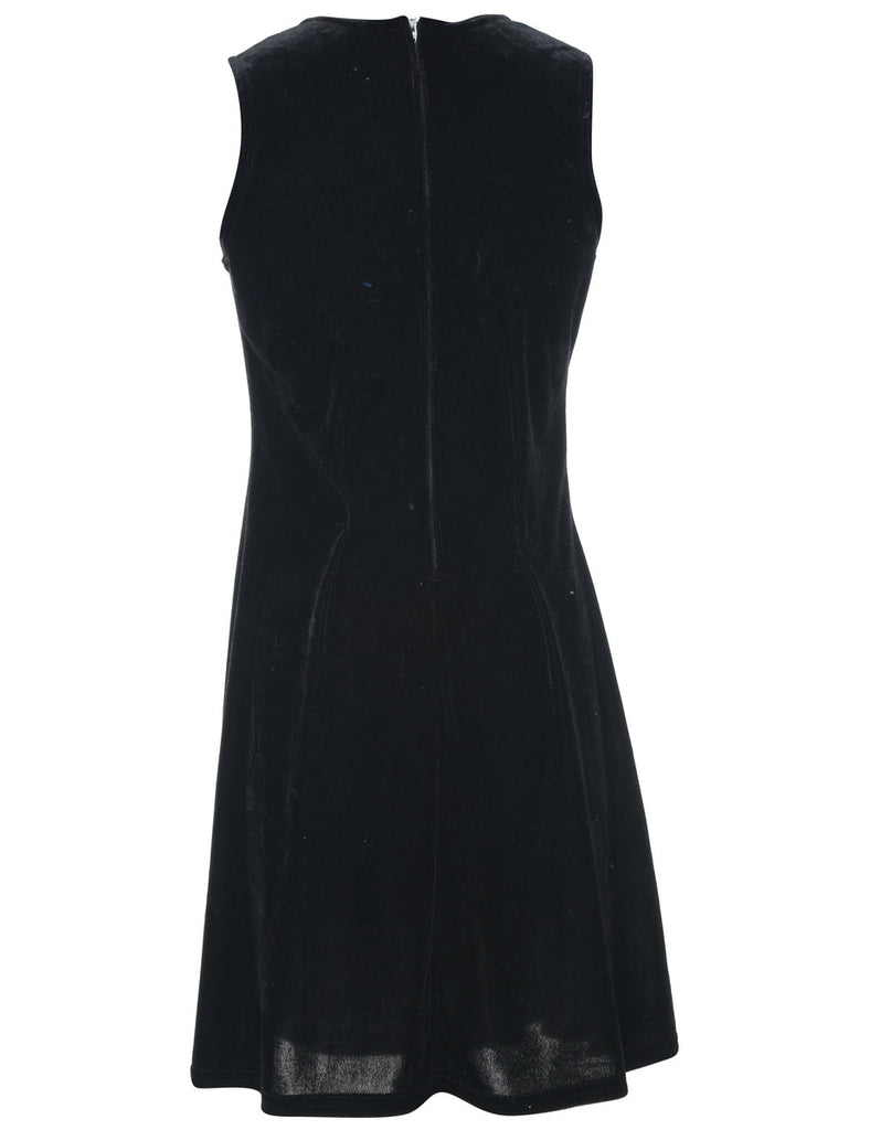 Black Classic Velvet Evening Dress - M