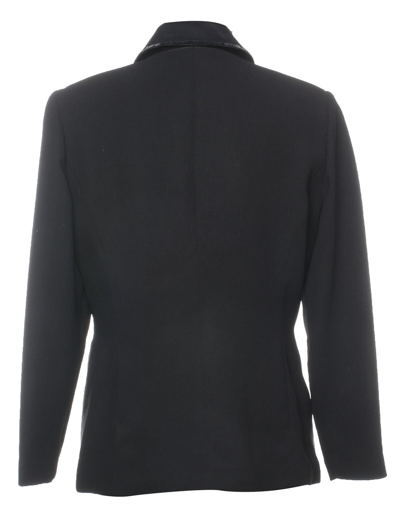 Black Contrast Trim Blazer  - M