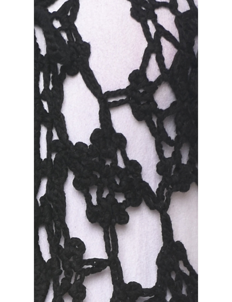 Black Crochet Cardigan - M