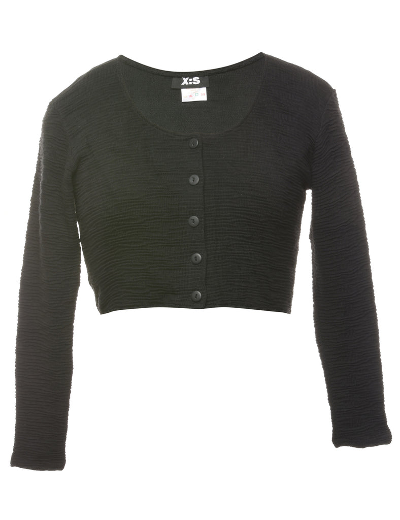 Black Cropped Cardigan - XS