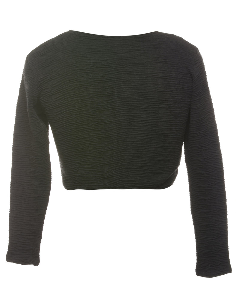 Black Cropped Cardigan - XS