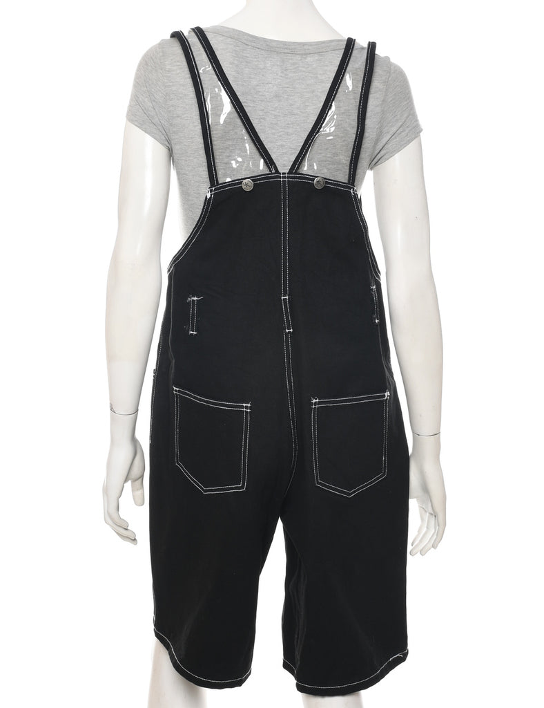Black Cropped Dungarees - W36 L11
