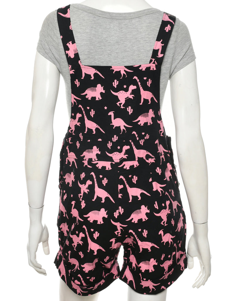 Black Cropped Dungarees - W32 L33
