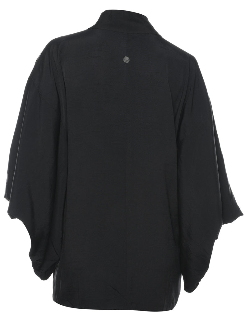 Black Cropped Kimono - L