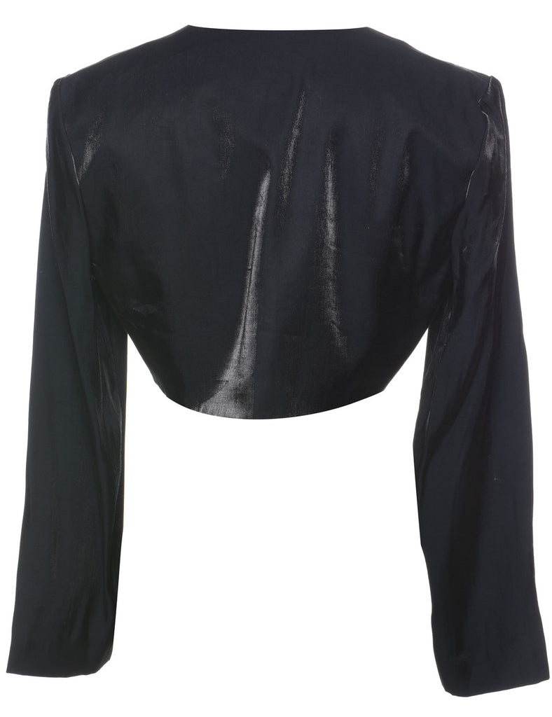 Black Cropped Metallic Jacket  - L