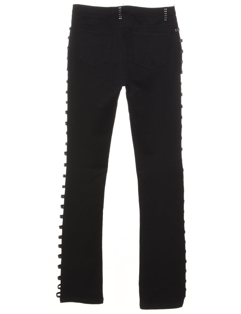 Black Cut Out Studded Y2K Trousers - W28 L34