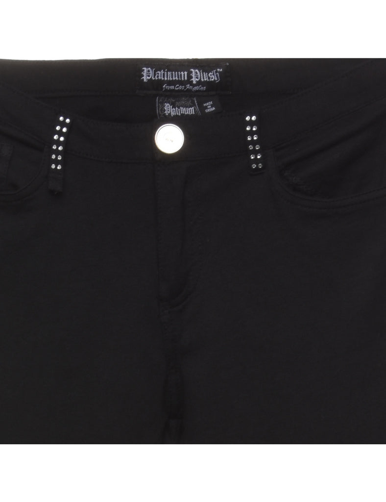 Black Cut Out Studded Y2K Trousers - W28 L34