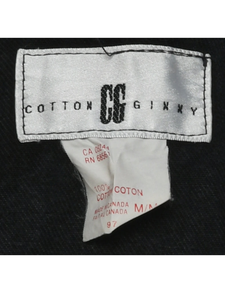 Black Denim Jacket Vest - M