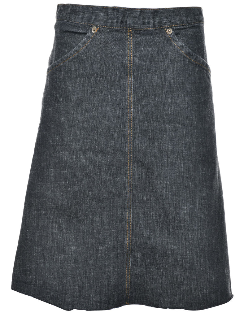 Black Denim Skirt - M