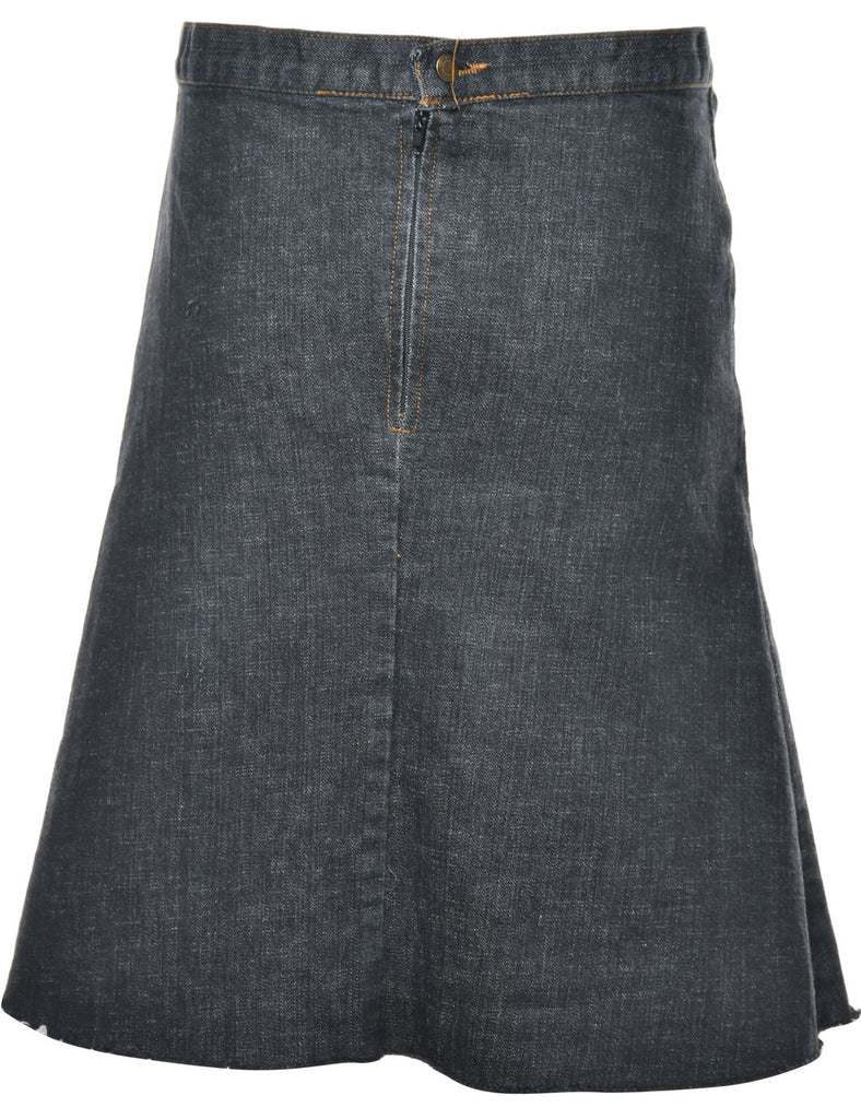 Black Denim Skirt - M