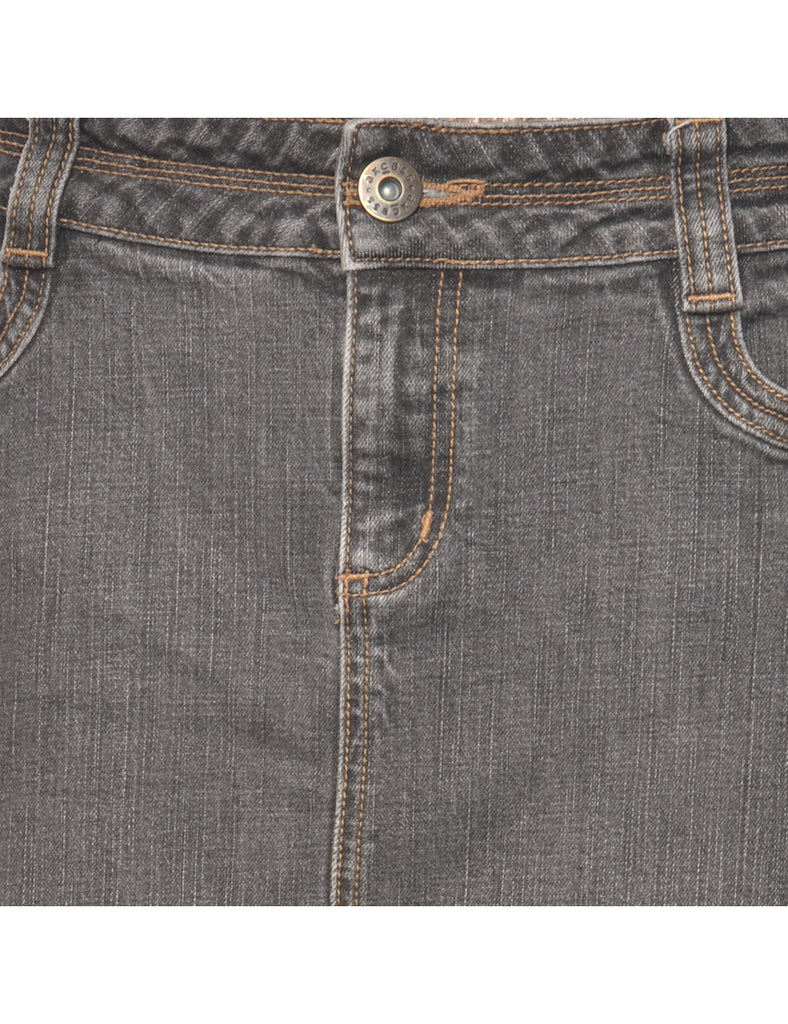 Black Denim Skirt - L