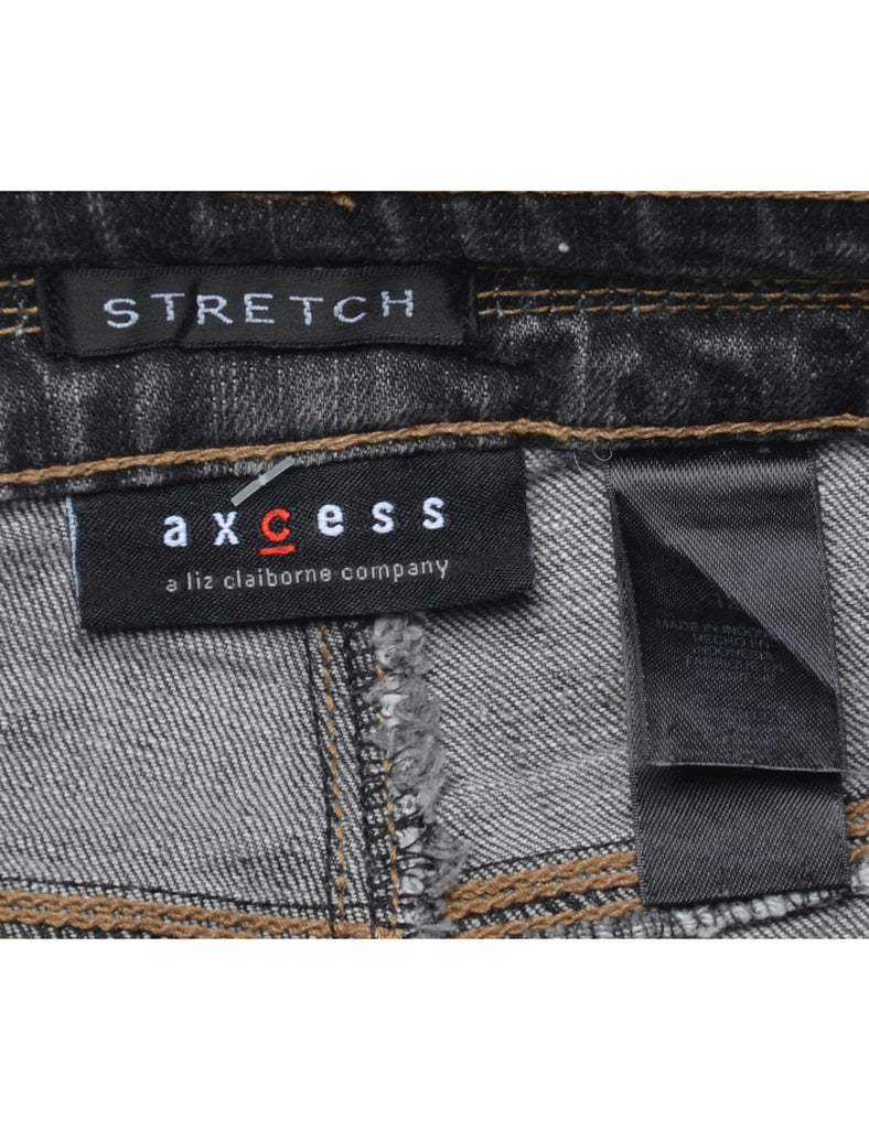 Black Denim Skirt - L