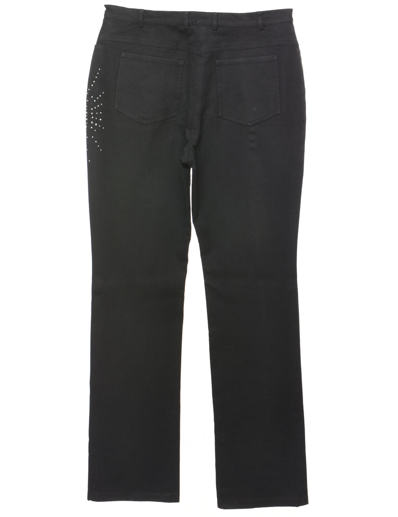 Black Diamonte Detail Jeans - W32 L32