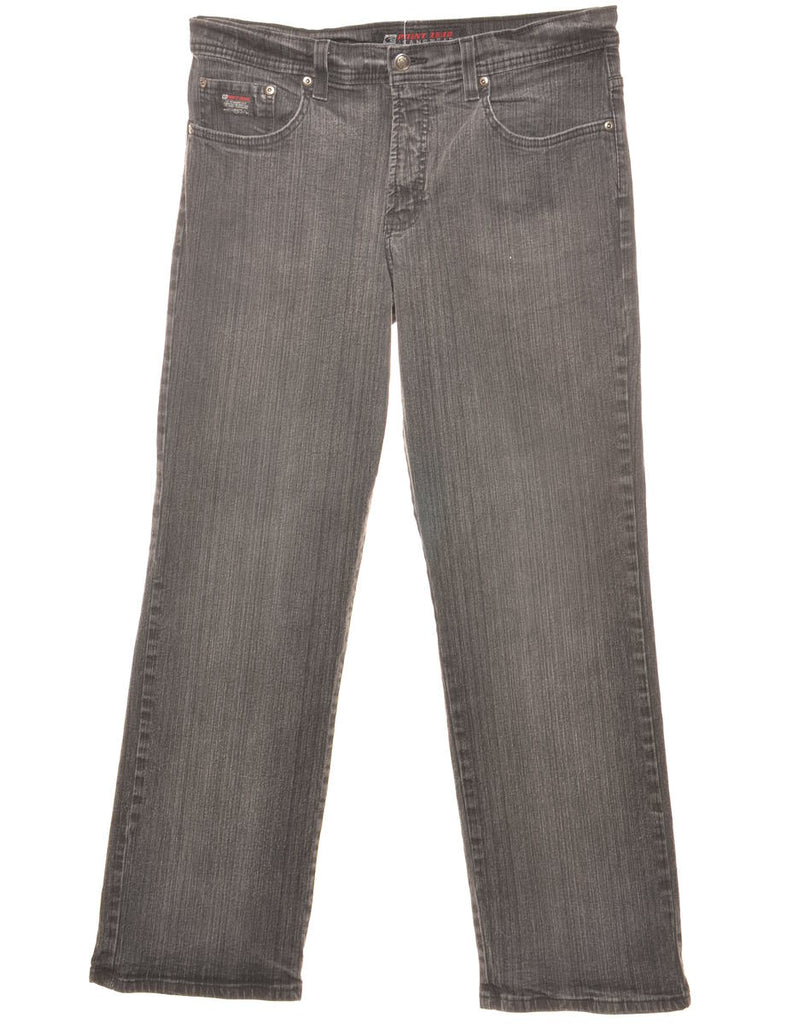 Black Distressed Straight-Fit Jeans - W34 L31