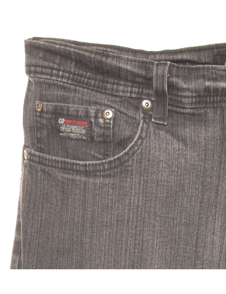 Black Distressed Straight-Fit Jeans - W34 L31