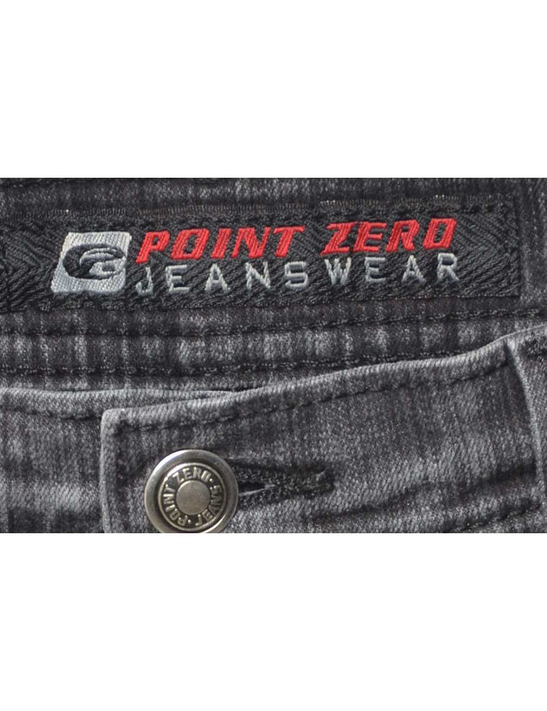 Black Distressed Straight-Fit Jeans - W34 L31