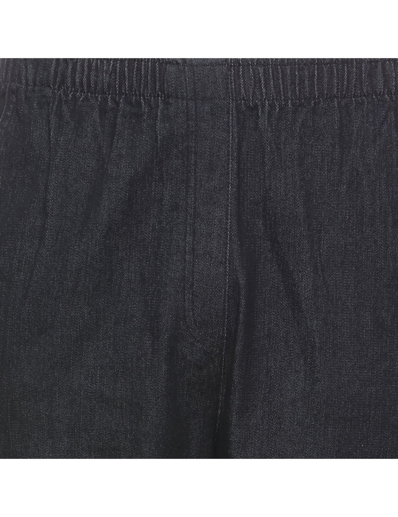 Black Elasticated Waist Denim Trousers - W28 L28
