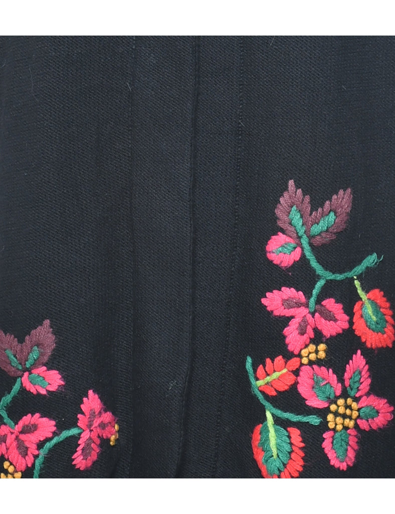 Black Embroidery Cardigan - M