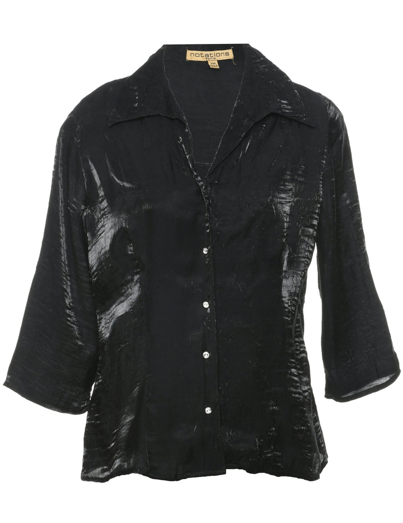 Black Evening Blouse - M