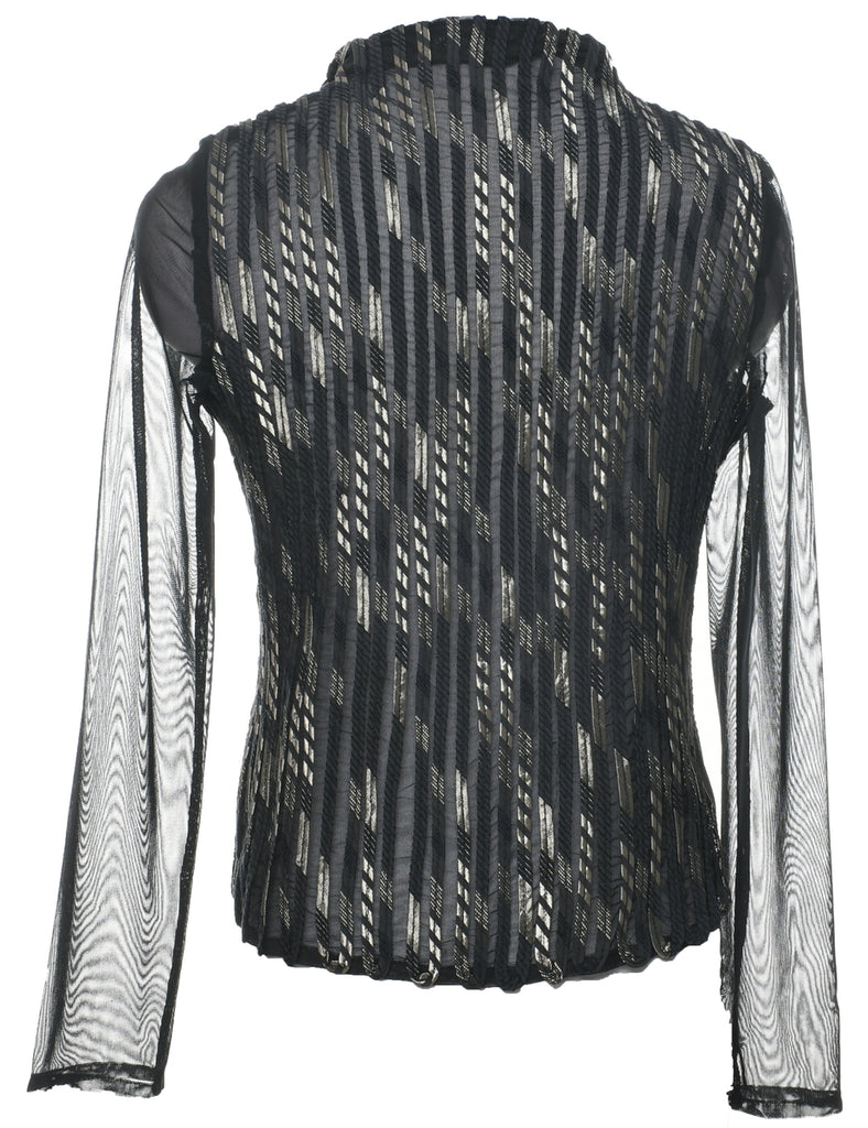Black Evening Blouse - M