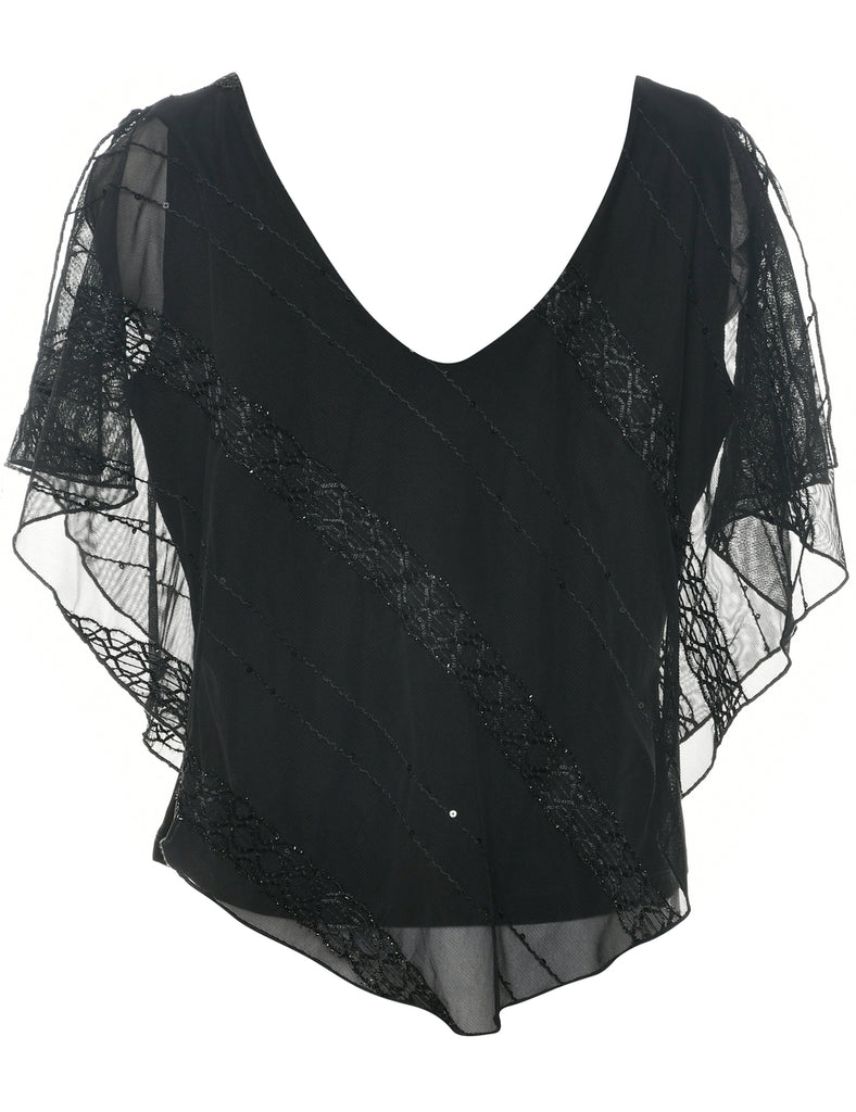 Black Evening Top - L