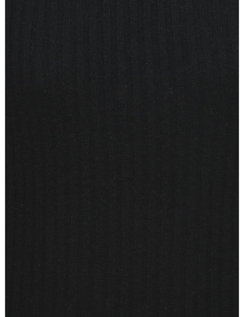 Black Fine Knit Jumper - S