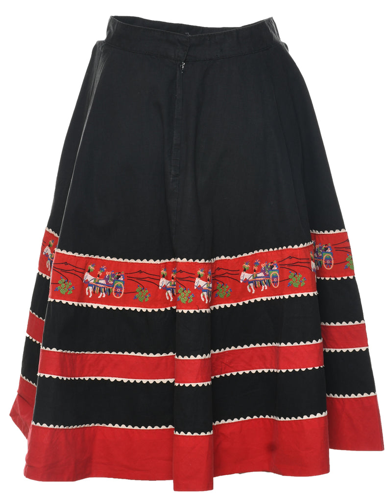 Black Flared Skirt - M