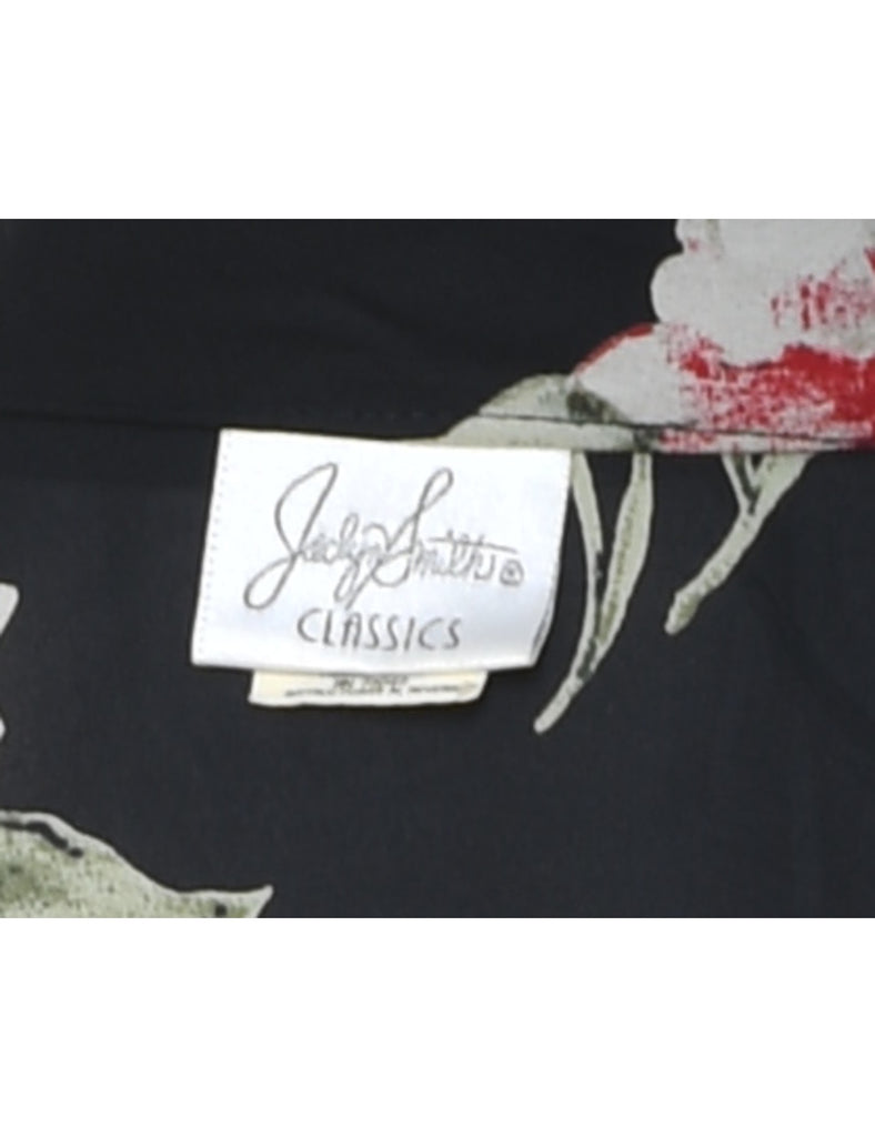 Black Floral Blouse - L