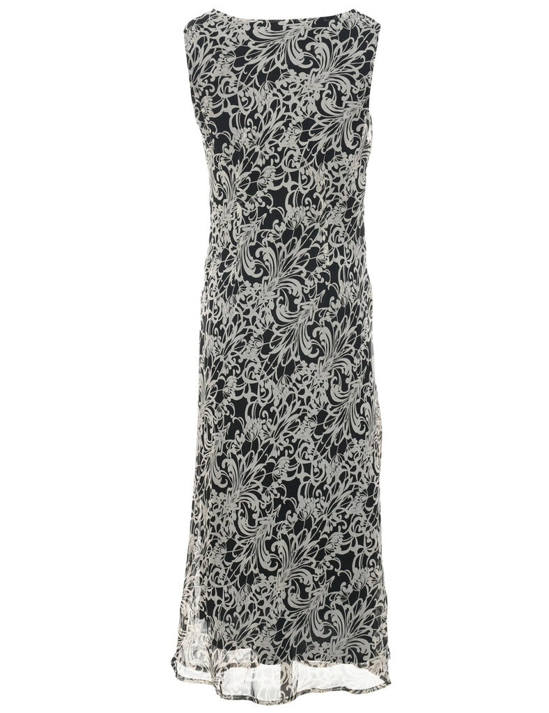 Black Floral Dress - M