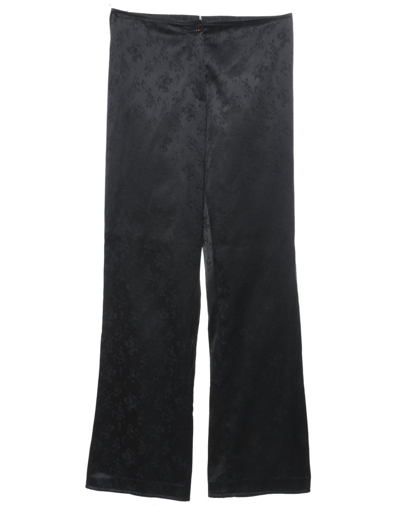 Black Floral Print Trousers - W30 L31