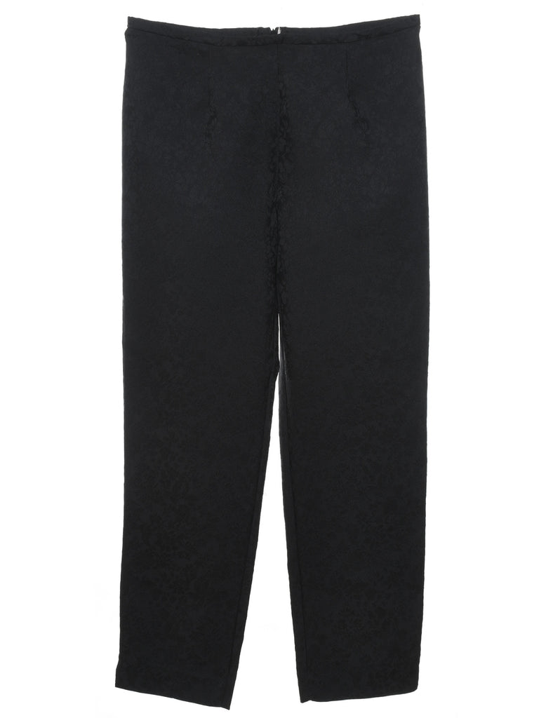 Black Floral Print Trousers - W33 L29