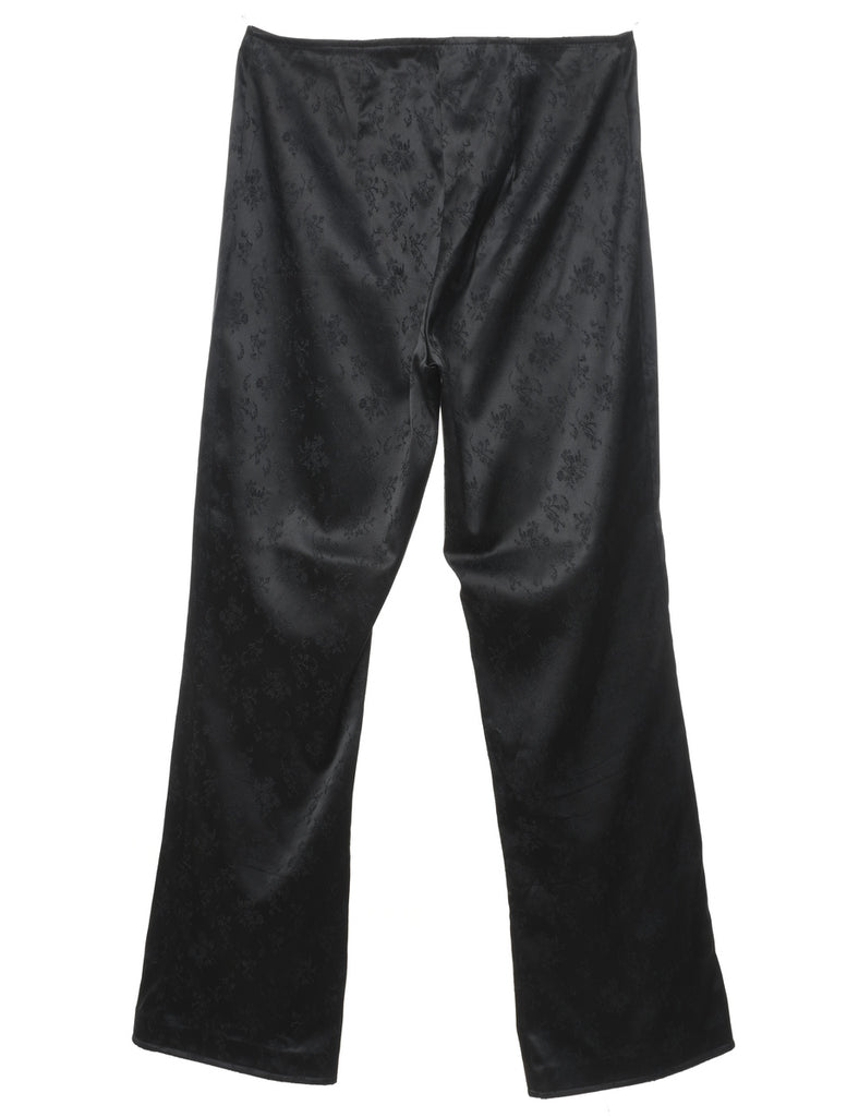Black Floral Print Trousers - W30 L31