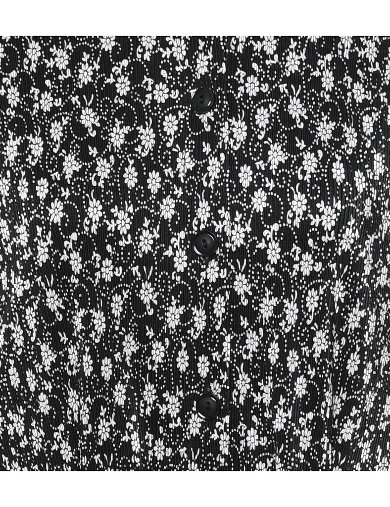 Black Floral Shirt - M