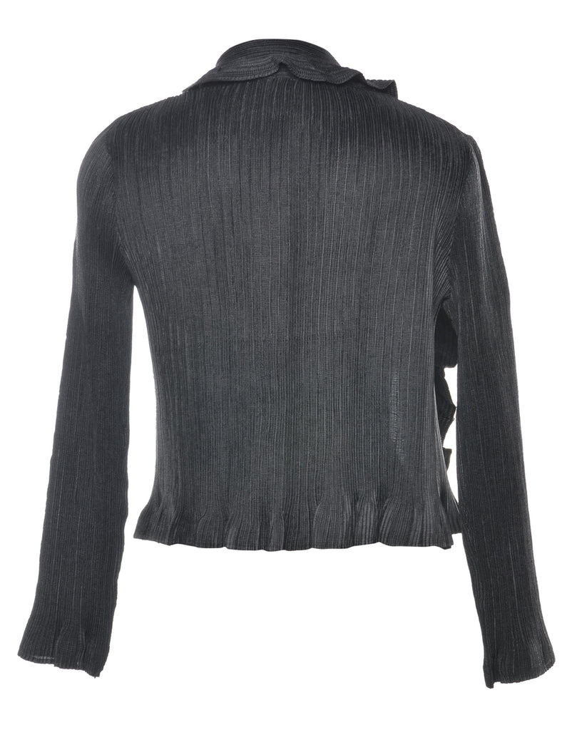 Black Frilled Blouse - M