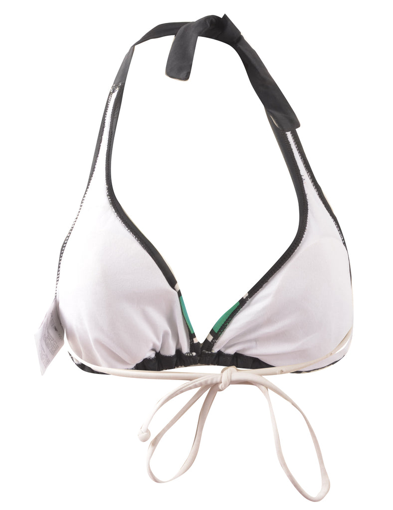 Black & Green CFL Design Strappy Bikini Top - L