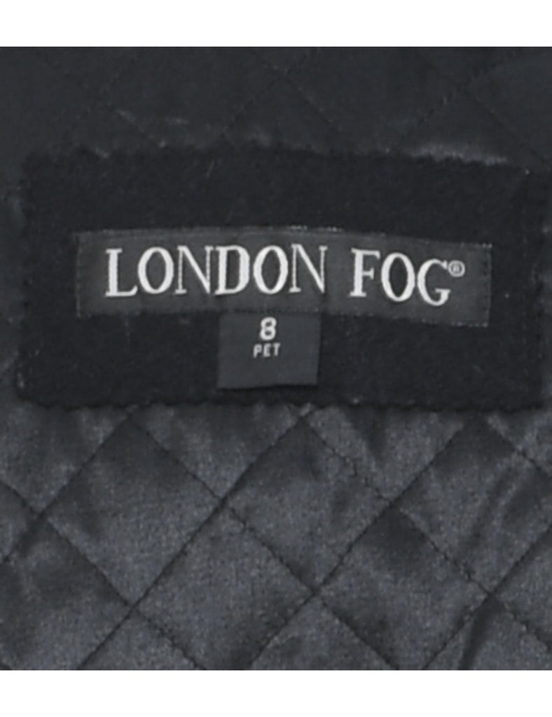 Black & Grey Contrast Wool Coat - L
