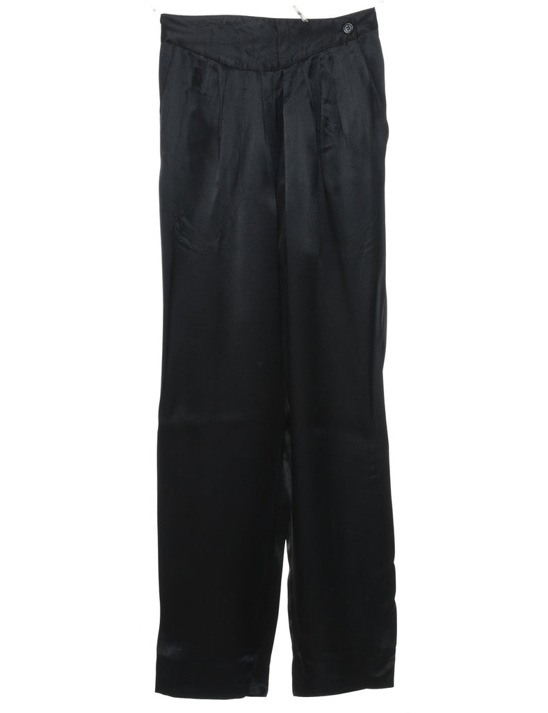 Black High Waist Trousers - W24 L28