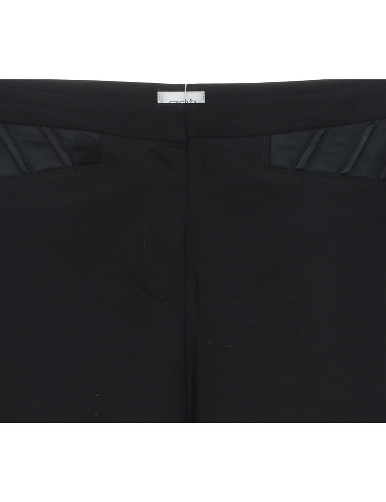 Black High Waist Trousers - W28 L32