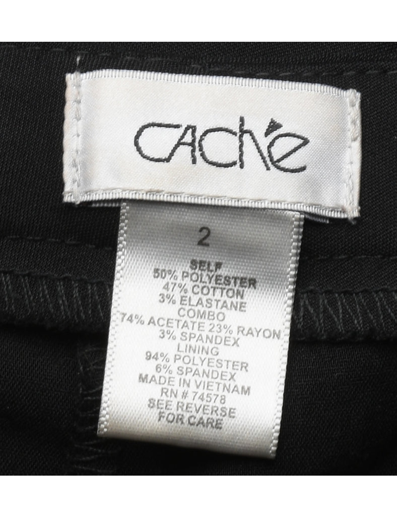 Black High Waist Trousers - W28 L32