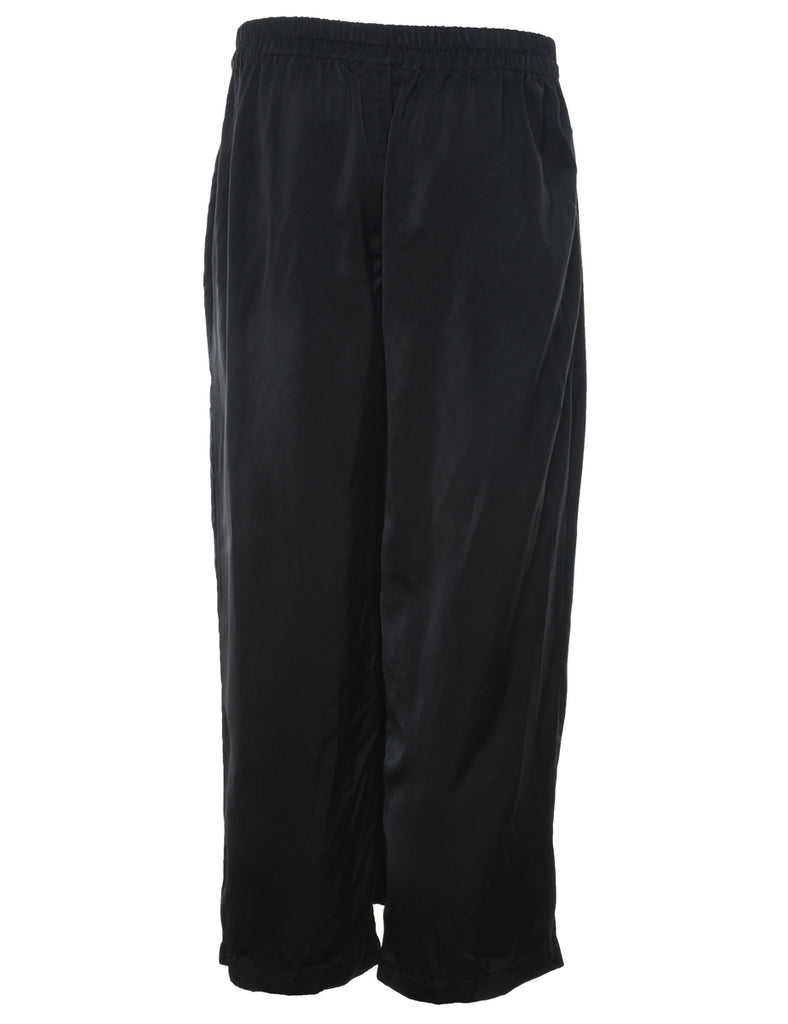 Black Ikat Contrast Panel Trousers - W30 L26