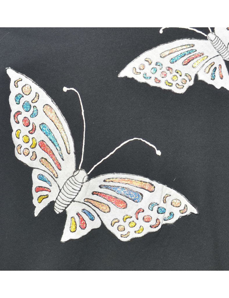 Black Jerzees Printed Sweatshirt - XL