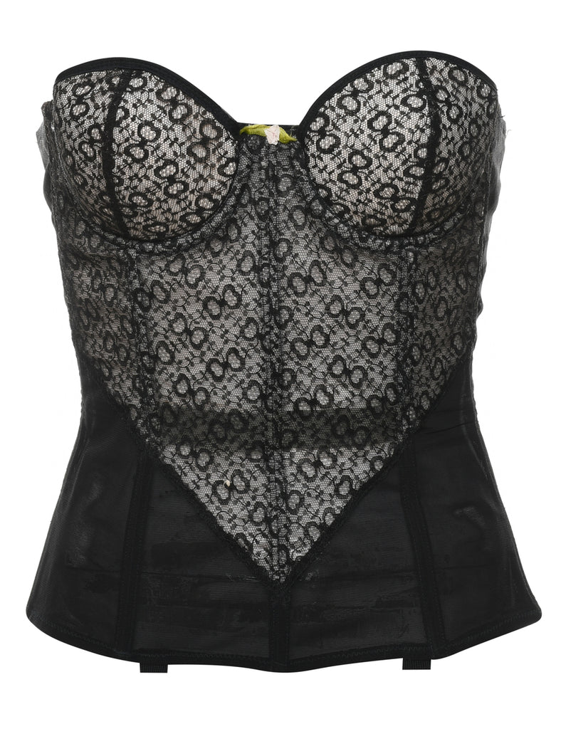 Black Lace Bustier - M