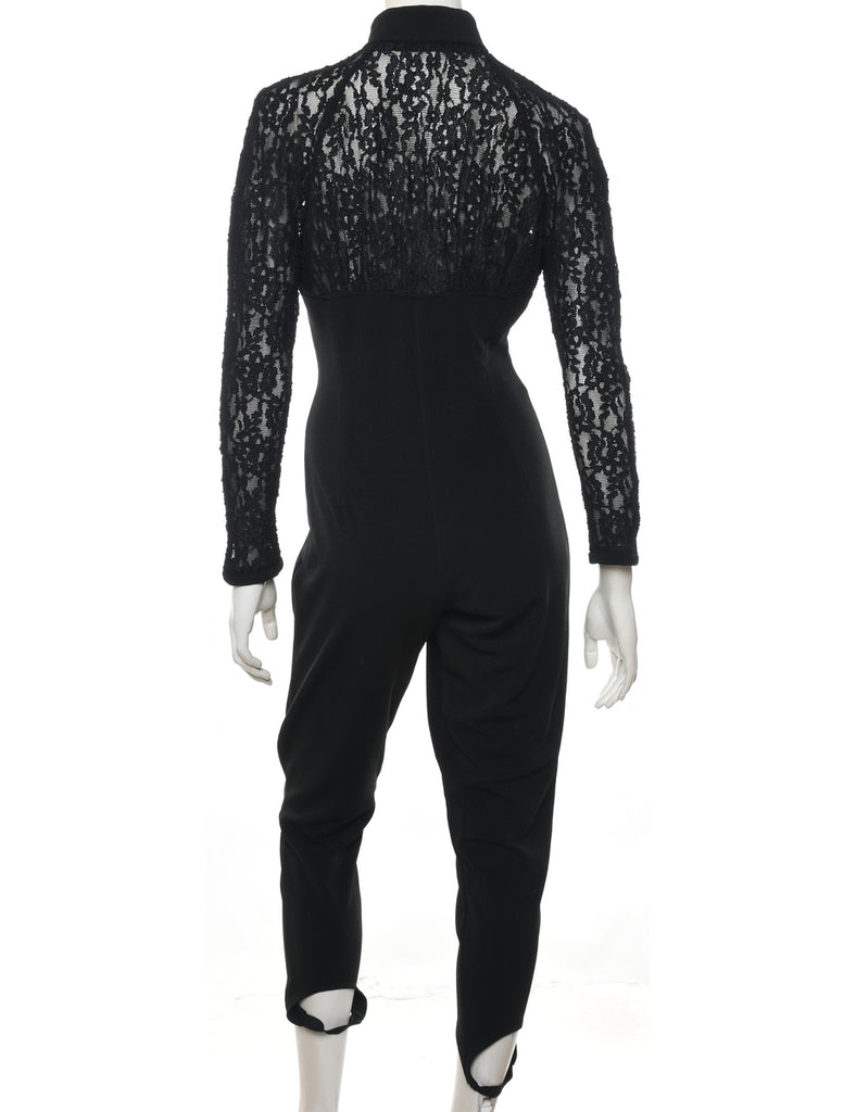 Black Lace Classic Jumpsuit - M