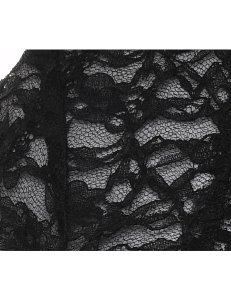 Black Lace Cropped Jacket - M